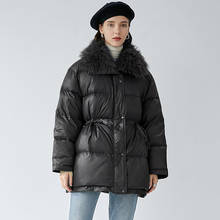 Large Natural Fur Collar 2022 Down Jacket Women Winter Parka 90% White Duck Down Coat With Belt Female Puffer Outwear Warm Parka 2024 - buy cheap