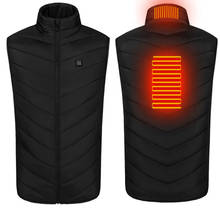 Chaleco eléctrico con USB para hombre, chaqueta térmica con cuello levantado, para mantener el calor, para invierno 2024 - compra barato
