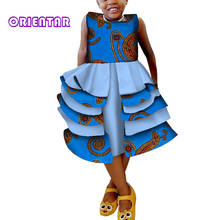 Verão crianças menina vestido de baile vestidos africanos impressão sem mangas princesa vestido festa aniversário bazin riche wyt297 2024 - compre barato