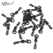 MNFT-anzuelos de cambio rápido con anillo sólido, accesorio de pesca de carpa de cuerpo largo en forma de Q, color negro mate, 100 Uds. 2024 - compra barato