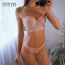 Norns-Conjunto de sujetador y bragas de copa media para mujer, ropa interior de encaje, Sexy 2024 - compra barato