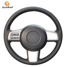 Cubiertas de volante de coche de cuero Artificial PU negro cosido a mano, envoltura para Mazda 2 2008 2009 2010 2011 2012 2013 2014 2024 - compra barato