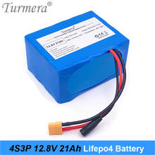Turmera-Paquete de batería 32700 Lifepo4 4S3P, 12,8 V, 21Ah, 4S, 40A, BMS equilibrado para barco eléctrico y fuente de alimentación sin interrupción, 12V, XT90 2024 - compra barato