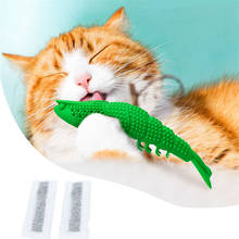 Cepillo de dientes de silicona con forma de pez para gatos, juguete de dentición con hierba gatera, productos para mascotas 2024 - compra barato