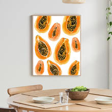 Pintura en lienzo de Papaya con fruta Tropical, póster nórdico, imágenes decorativas para pared de cocina, decoración de comedor 2024 - compra barato