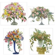 Spring summer autumn winter vase counted 11CT 14CT 18CT Cross Stitch Set DIY Cross-stitch Kits Embroidery Needlework Home Decor 2024 - buy cheap