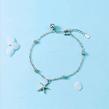Nova chegada senhora 925 pulseira de prata jóias femininas bonito estrela do mar bola pulseiras menina acessórios de verão senhora pulseira de prata 2024 - compre barato