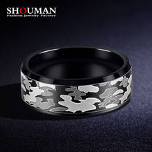SHOUMAN Stainless Steel Camouflage Rings For Women Men Military Fan Style Male Punk Ring Finger Knuckles Charm Jewelry Boy Gift 2024 - buy cheap