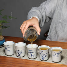 Китайский ручной росписью в стиле ретро Plum, Орхидея, бамбук, хризантемы и сосны мастер чашки керамический чайный набор кунг-фу чайная чашка 2024 - купить недорого