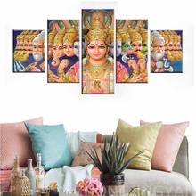 Wall Art Pictures Living Room Decor HD Printed Mythology Shiva Vishnu Poster Frame 5 Piece India Canvas Painting Home Decoration 2024 - buy cheap