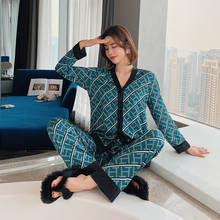 Spring Luxury Women's Sleepwear Home Pajamas Set Silk Like Female NightClothes Nightwear Two Piece  Summer 2024 - buy cheap