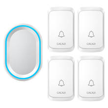 CACAZI Welcome Wireless Doorbell Waterproof 300M Remote 4 Button 1 Receiver US EU UK AU Plug Intelligent Home Wireless Call 220V 2024 - buy cheap