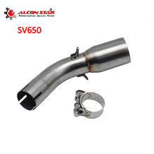 Alconstar-tubo de Escape medio para motocicleta, de 51mm conector de entrada, para SUZUKI SV650 2016-2019 SV650X 2018-2019 2024 - compra barato