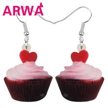 ARWA Acrylic Valentine's Day Anime Heart Cake Cup Earrings Animal Drop Dangle Decoration Jewelry For Women Girl Kid Charm Gift 2024 - buy cheap