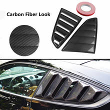 1Pair Carbon Fiber Look Style 1/4 Quarter Side Window Scoop Five Slot Open Louvers Cover Vent ABS Plastic for Mustang 2015-2020 2024 - купить недорого