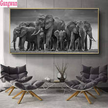 5D square round stones full diamond embroidery crystal African Elephant Herd diamond painting mosaic diy hobby needlework decor 2024 - buy cheap