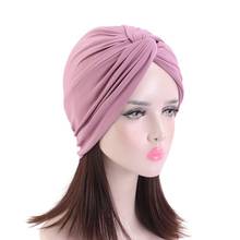 Turbante cruzado de doble capa para mujer musulmana, pañuelo de algodón, Hijab, listo para usar 2024 - compra barato