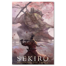 Sekiro-póster de tela de seda para pared, adhesivo brillante para decoración artística de videojuego, con diseño de sombras, dos veces 2024 - compra barato