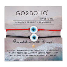 Go2Boho-pulsera de cuerda roja para mejor amiga, brazalete ajustable de cuerda roja, joyería para pareja, regalo del Día de San Valentín para ella 2024 - compra barato