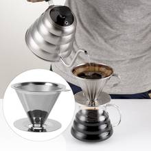 Hot Stainless Steel Reusable Coffee Filter Holder Pour Over Mesh Tea Dripper Cup Tea Holder  Durable kitchen accessories gadget 2024 - buy cheap