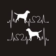 Fashion Samoyed Dog Heartbeat Chihuahua Dachshund Alaskan Rescue Lifeline Car Body Window Sticker Vinyl Decal Car-styling 2024 - buy cheap