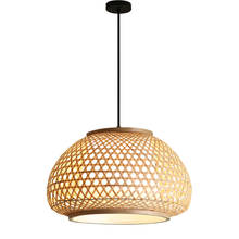 Luminária pendente japonesa artesanal de bambu, moderno, luminária suspensa com lâmpadas japonesas para sala de estar, sala de jantar, restaurante, chá, rattan 2024 - compre barato