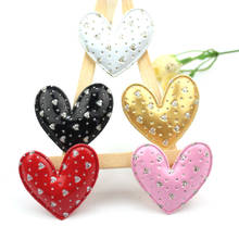 25 uds. De piel sintética con forma de corazón de diamante, apliques acolchados para manualidades para niños, sombreros, accesorios de horquilla DIY, 5x4,5 cm 2024 - compra barato