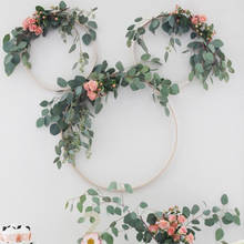 Wedding Decoration Artificial Eucalyptus Greenery Leaves Vines Wall Decor Hanging Iron Gold Metal Floral Wreath Hoops Garland 2024 - buy cheap