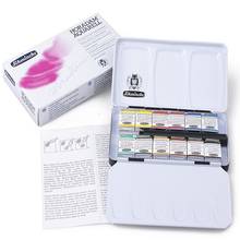 Schmincke 12 color Professional Painter Watercolor Solid Paints With DaVinci No.5 Paint Brush 2024 - buy cheap