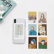 Забавный эстетический чехол для телефона Ван Гог Мона Лиза для iPhone 7 8 6 6s plus XS max силиконовый чехол для iphone X XR 2024 - купить недорого