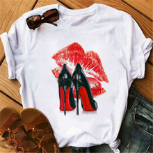 Lançamento camisetas de salto alto estampa aquarela fashion camiseta engraçada feminina 90s hip-hop punk camiseta moda urbana 2024 - compre barato