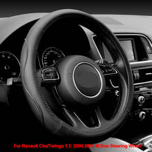 Funda para Volante de coche, accesorio para Renault Clio / Twingo 1 2 2000 - 2014 M, tamaño trenzado 2024 - compra barato