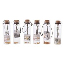 Botella de vidrio transparente vacía, botellas de deseos de la suerte con tapón de corcho, Favor de fiesta, 7x2cm 2024 - compra barato
