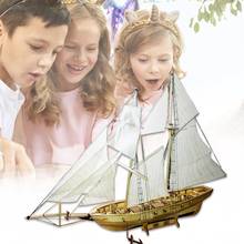 1: 100 harvey navio de vela montado modelo de madeira conjunto kit navio modelo quebra-cabeça diy modelo artesanal para crianças brinquedos h5d6 2024 - compre barato