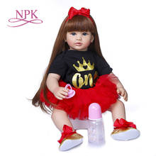 60 см NPK новорожденная девочка, кукла, игрушки, виниловые принцессы, малыши, куклы, подарок на день рождения 2024 - купить недорого