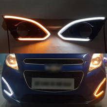 DNO12V  LED DRL Daylights  For Chevrolet Spark 2013 2014 2015 Yellow Turn Signal Daytime Running Lamps Car Foglamp 2024 - buy cheap