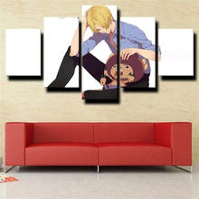 Arte de parede lona anime, 5 peças pirata king cartazes e fotos decoração de casa sala de estar decoração pinturas 2024 - compre barato
