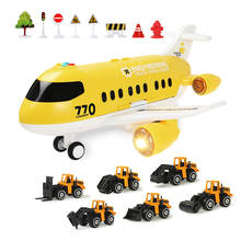 6 Types Kids Multifunction Large Aircraft Storage Model Toy Music Light Simulation Alloy Truck Educational Toys for Children Boy 2024 - buy cheap