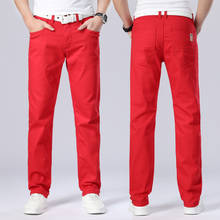 Eans для телефона, мужские высококачественные красные облегающие спортивные брюки, джинсовые Дизайнерские повседневные байкерские брюки, мужские брюки 2024 - купить недорого