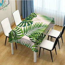 Toalha de mesa para decoração de jantar design de folhas e plantas de floresta tropical 2024 - compre barato