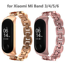 Correa de Metal para Xiaomi Mi band 6, 5, 4 y 3, pulsera de acero inoxidable, brillante 2024 - compra barato