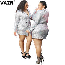 VAZN 2020 Top Quality Little Chap Office Regular Sexy Young  Sweet Full Sleeve High Waist Women Thin Mini Dress 2024 - buy cheap