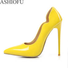 ASHIOFU Handmade Ladies High Heel Pumps Cut-edge Wedding Party Prom Shoes Slip-on Fashion Evening Dress Court Shoes Nine Colors 2024 - buy cheap