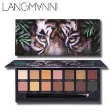 Langmanni perfeito tiger paleta de sombras, 14 cores matte brilhante, maquiagem perolada, cosmético à prova d'água tslm1 2024 - compre barato