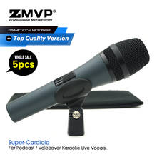 Microfone profissional e845s, 5 peças, qualidade a, performance dinâmica, com fio, microfone e845 com interruptor on/off para voz ao vivo, karaokê 2024 - compre barato