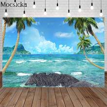 Mocsicka летние фотофоны с изображением побережья голубого моря и Sky в гавайском стиле фон волны пальмы рок фотосессия Фотостудия 2024 - купить недорого