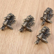 4pcs/lot Horse Head Corner Decor Protectors Antique Bronze Jewelry Gift Box Feet Wood Case Leg Guard Old Fashion w/screw 39*24mm 2024 - buy cheap