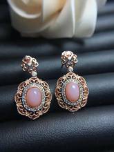 New Coming Romantic Pink Opal earring Nature real Pink opal Earring  925 sterling silver Fine jewelry 2024 - buy cheap