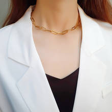 Chic Minimalist Link Chain Choker Necklaces for Women Female Party Wear Non Allergy Stainless Steel Collar Jewelry Gifts 2024 - buy cheap