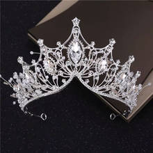 Coronas de novia de cristal ostentosas, diadema lujosa para eventos, accesorios para el cabello, tocados de fiesta de quinceañera Junior 2024 - compra barato